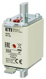 Wkładka topikowa NH00 gF 50A 500V Eti