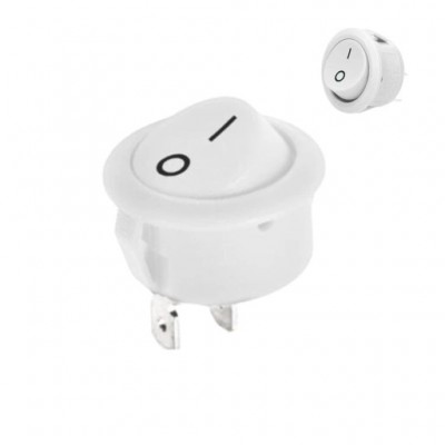 Wyłącznik okrągły kołyskowy R13 6A 230V Biały SKOFF