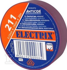 Taśma izolacyjna PCW 211P 19mmx20m Fioletowy PE-2112006-0019020 Anticor