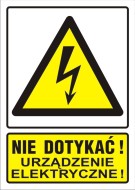 NAKLEJKA 105X148 NIE DOTYKAĆ URZĄDZENIE ELEKTRYCZNE EN002 Arton