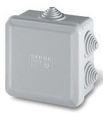 Puszka natynkowa hermetyczna IP55 bezhalogenowa z dławicami /80x80x40mm/ Scame