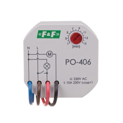 Przekaźnik czasowy 10A 230V 1Z dopuszkowy Ø60 z opóźnionym odpadaniem F&F