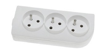 Gniazdo przenośne 3-krotne z uziemieniem 16A 250V Biały ELGOTECH