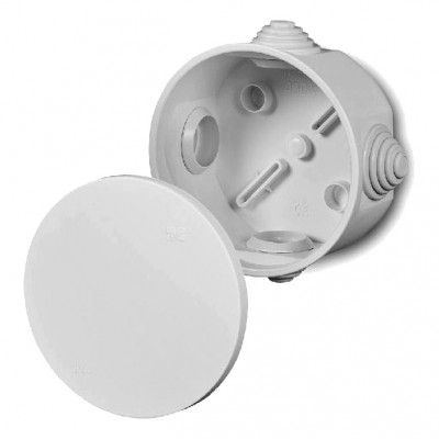 Puszka instalacyjna natynkowa hermetyczna FAST-BOX z 4 dławikami IP55 80x40mm /Kolor biały/ Biały Elektro-Plast Nasielsk