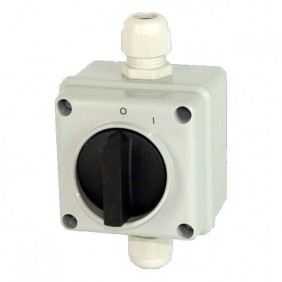 Elektromet Łącznik krzywkowy 12A, 0-I w obudowie, Łuk E12-13, 921213 - Elektromet Biały