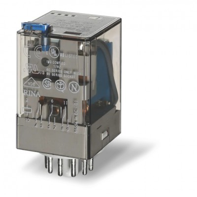 Przekaźnik przemysłowy Typ 60.13 10A 230V AC 3P do gniazd serii 90 z przyciskiem test Finder