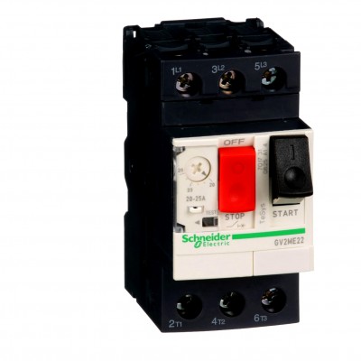Schneider Wyłącznik silnikowy termomagnetyczny GV2ME22 20A-25A 3Z 11KW 2,5M 400V AC
