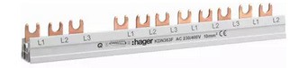 Szyna łączeniowa widełkowa 10mm² 3P 63A 12M HAGER