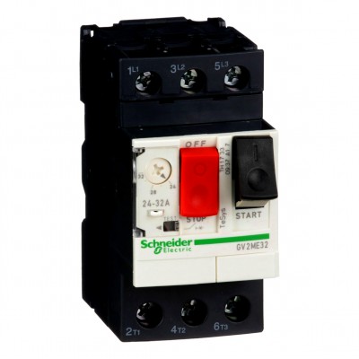 Schneider Wyłącznik silnikowy termomagnetyczny GV2ME32 24A-32A 3Z 15KW 2,5M 400V AC