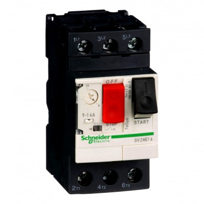 Schneider Wyłącznik silnikowy termomagnetyczny GV2ME16 9A-14A 3Z 5,5KW 2,5M 400V AC