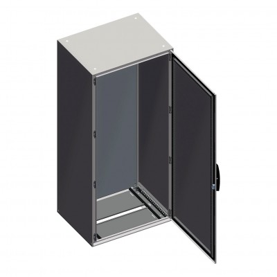Obudowa metalowa stojąca drzwi pełne podwójne z płytą montażową IP55 /2000x800x400mm/ Schneider