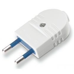 Wtyczka płaska 10A 2P 230V IP20 /Biały/ Scame