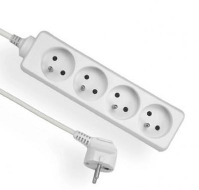 Przedłużacz przenośny 4-krotny z uziemieniem 1,5M 3x1mm² Biały EPS-401,5 ELGOTECH