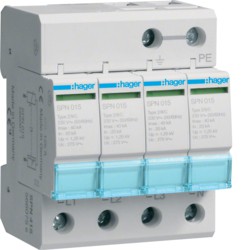 Oogranicznik przepięć T2 C 4P 3M 20/40kA 1,25kV TNS SPB413 HAGER