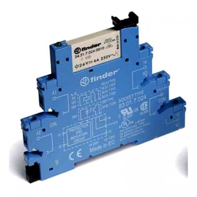 Przekaźnikowy moduł sprzęgający 1P 6A 24V DC, 38.51.7024.0050 Finder