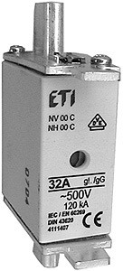 Wkładka topikowa NH000 gG 10A 500V Eti