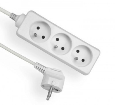 Przedłużacz przenośny 3-krotny z uziemieniem 2M 3x1mm² Biały EPS-302 ELGOTECH