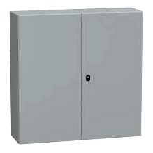 Obudowa metalowa stojąca drzwi pełne podwójne z płytą montażową IP55 /1000x1000x300mm/ Schneider