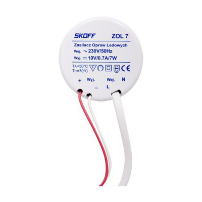Zasilacz do opraw schodowych LED 7W 10V DC ZOL 7 ZL-007-C-1-1-ML-PL-01 SKOFF