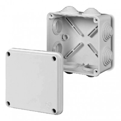 Puszka instalacyjna natynkowa hermetyczna EP-LUX PK-2 z dławikamiIP55 118x118x68mm /Kolor biały/ Biały Elektro-Plast Nasielsk