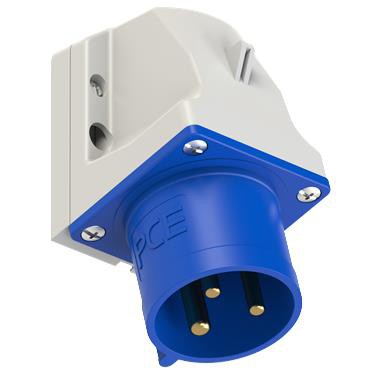 Wtyczka siłowa odbiornikowa stała 32A na 3 bolce IP44 230V 523-6 Niebieski Pce