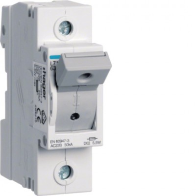 Modułowy rozłącznik bezpiecznikowy D02 63A 400V AC 110 / 220V DC 1P HAGER