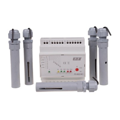 Przekaźnik kontroli poziomu cieczy 2x 16A 230V AC 5x sonda PZ 2 na szynę TH35 F&F