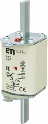 Wkładka topikowa NH2C gG 63A 500V 63A-500V Eti