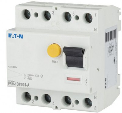 Wyłącznik różnicowoprądowy PFIM-100/4/01 100A 0,1A 100mA 10kA 4P MW /Typ AC/ Eaton