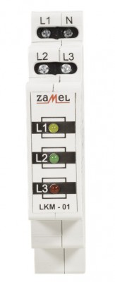 Wskaźnik zasilania LED LKM-01-40 230/400V AC /Czerwony+Zielony+Żółty/ Zamel