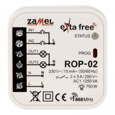 Zamel EXF10000075 Zamel EXF10000079 Sterownik rolet dopuszkowy SRP-02 5903669042020