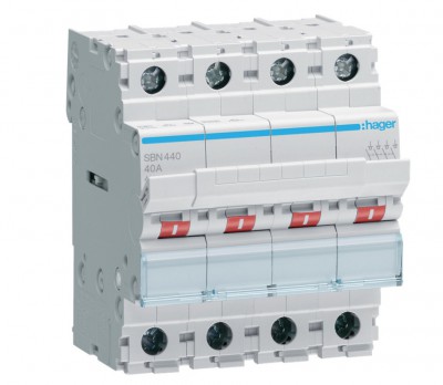 Modułowy rozłącznik izolacyjny 40A 400V 4P HAGER