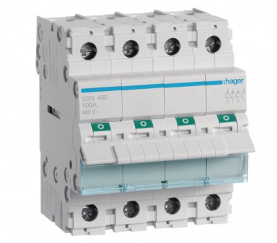 Modułowy rozłącznik izolacyjny 100A 400V 4P SBN490 HAGER