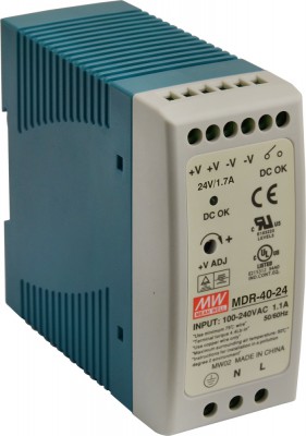 Zasilacz na szyne DIN MDR 40,8W 1,7A 85-264V AC  120-370V DC 24V 40,8W-24V Pulsar
