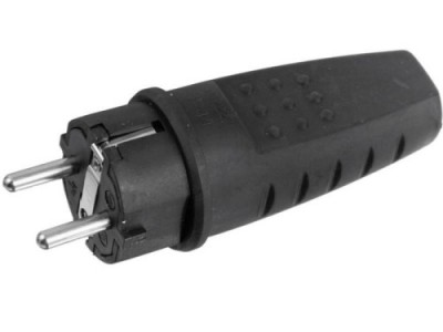 Wtyczka przenośna gumowa 16A 230V IP44 /Czarny/ Pawbol