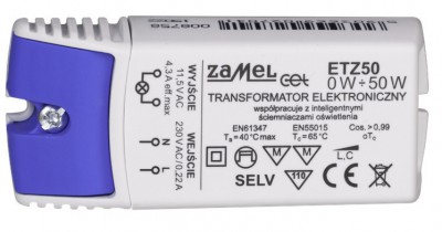 Transformator elektroniczny ETZ50 230/11,5V 0-50W Zamel