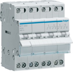 Przełącznik zasilania I-0-II przyłącze górne 40A 4P SFT440 HAGER