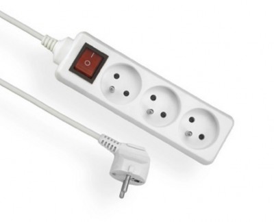 Przedłużacz przenośny 3-krotny z uziemieniem 1,5M 3x1mm² + wyłącznik Biały EPS-301,5W ELGOTECH