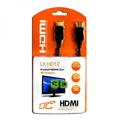 Lamex LXHD12 Przewód HDMI-HDMI 3m Czarny 5907760639554
