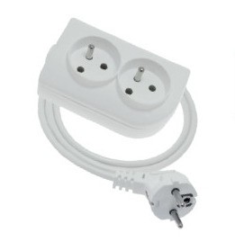 Przedłużacz przenośny 2-krotny z uziemieniem 1,5M 3x1mm² Biały PSN-201,5 ELGOTECH