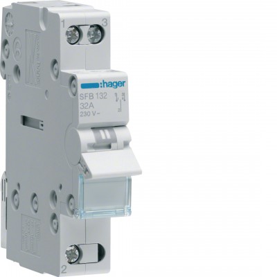 Modułowy przełącznik instalacyjny /I-0-II/ punkt wspólny od dołu 1P 32A 230V AC HAGER