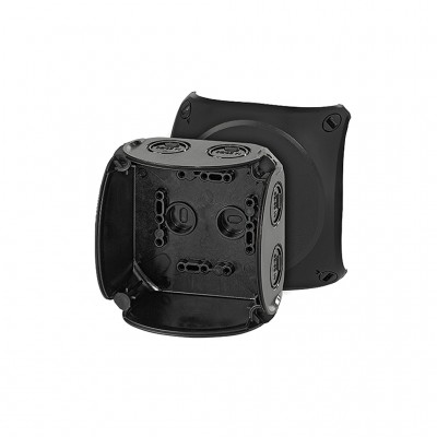 Puszka natynkowa odgałęźna IP66/67 z dławnicami membranowymi KF 0400 B /104x104x70mm/ Czarny Hensel