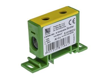 Złączka szynowa żółto-zielona 1x50mm2 E.4119CU Żółto-zielony Pawbol