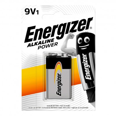 Energizer 7638900297409 Bateria alkaliczna 6LR61 9V (R9*) Energizer Alkaline Power - 1 sztuka (blister) 7638900297409 7638900297409