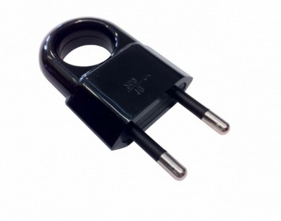 Wtyczka płaska z uchwytem 10A 250V Czarny Pawbol