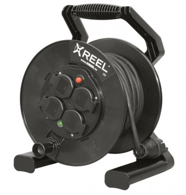 Przedłużacz bębnowy XREEL 50mb H05RR‑F 3x1,5 IP44 4xGS 230V + termik Czarny 92501H48153 Pce