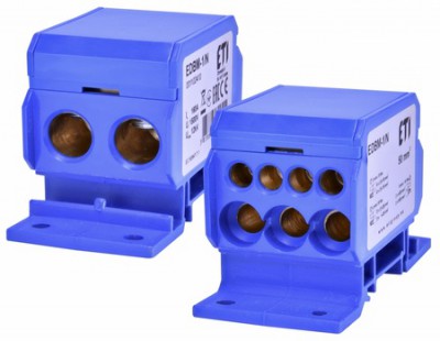 Blok rozdzielczy EDBM-1N 160A 2x 4-50 mm² + 3x 2,5-25 mm² + 4x 2,5-16 mm² Niebieski 001102410 Eti
