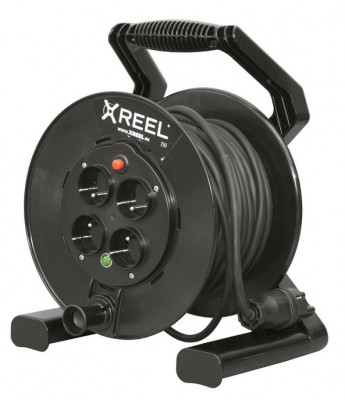 Przedłużacz bębnowy XREEL 20mb H05RR‑F 3x1,5 IP20 4xGS 230V + termik Czarny 92501T48123 Pce