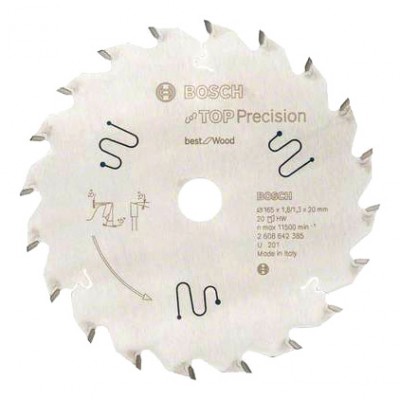 Tarcza tnąca Bosch Accessories Top Precision 165 x 20 x 1.8 mm 1 szt. 2.608.642.385 2.608.642.385 Bosch