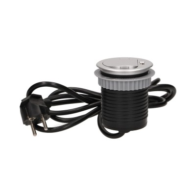 Orno Gniazdo meblowe wpuszczane w blat z pokrywką, ładowarką USB i przewodem 1,8m, 1x2P+Z, 1xUSB OR-AE-1373 OR-AE-1373